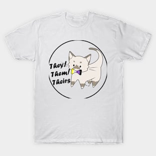 They/Them/Theirs Pronouns Kitty (v4) T-Shirt